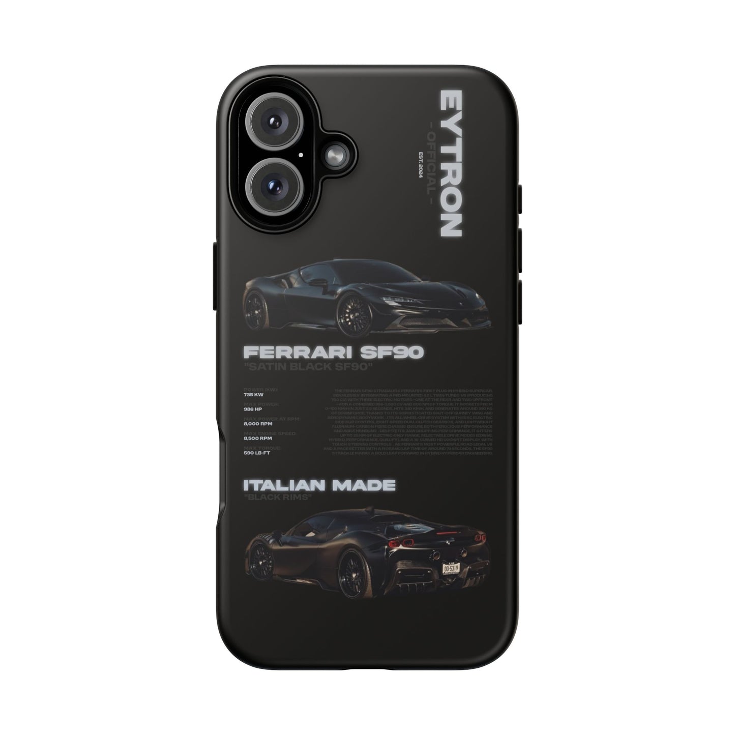 "Satin Black SF90" Sturdy Case