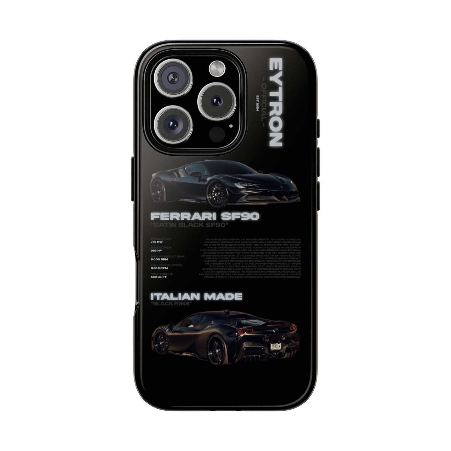 "Satin Black SF90" Sturdy Case
