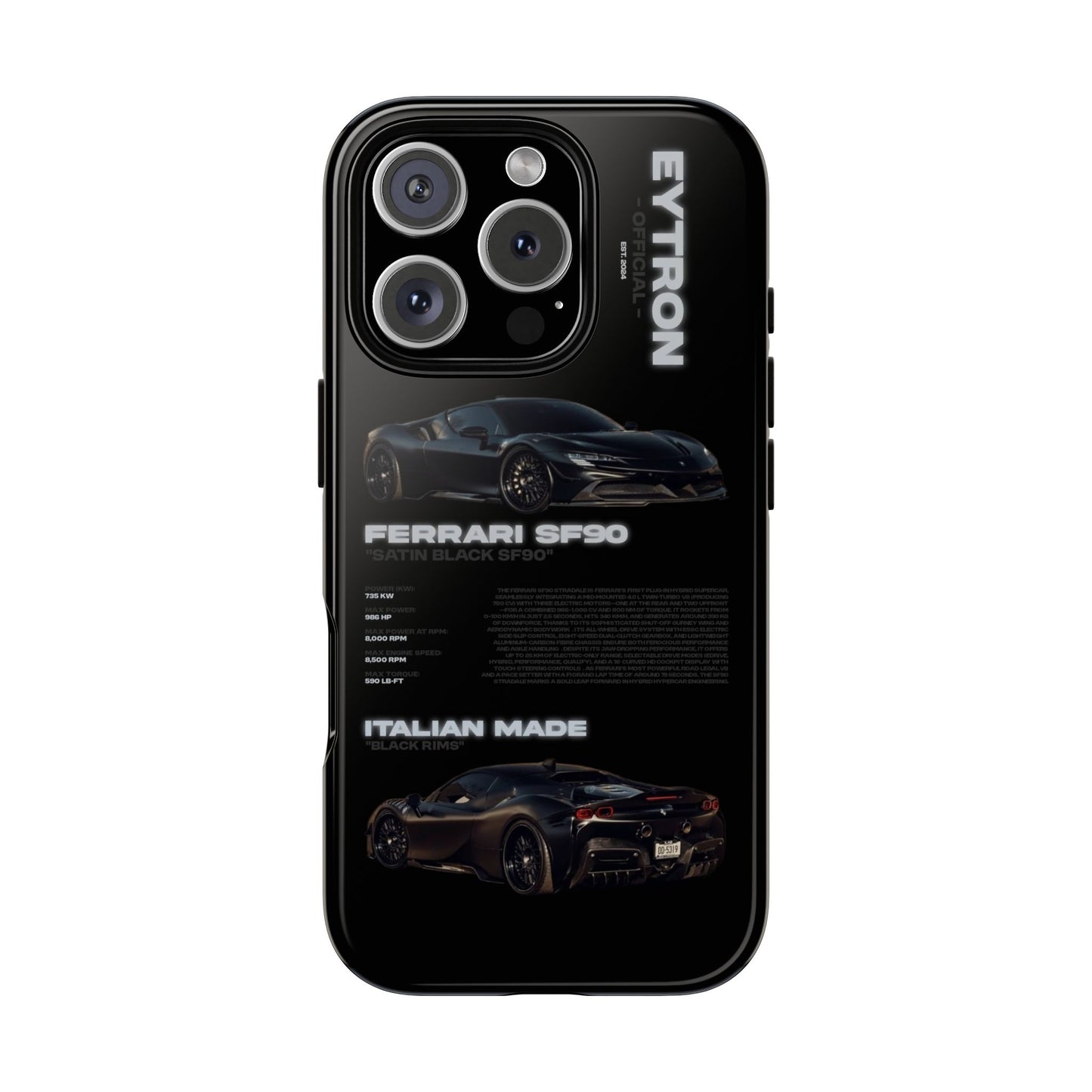 "Satin Black SF90" Sturdy Case
